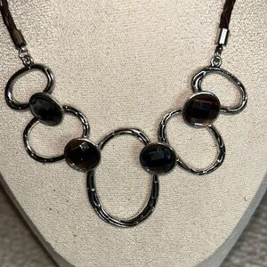 Chic Silver and Black Necklace